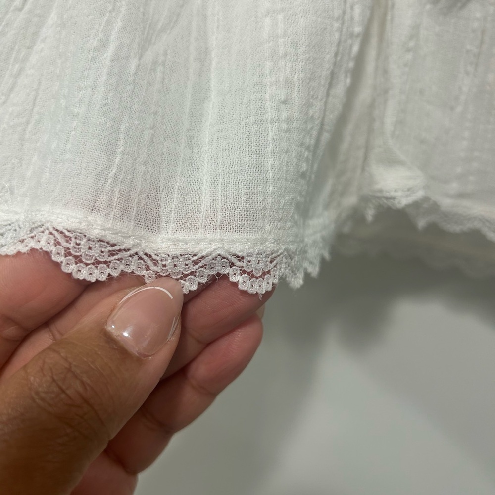 White Ruffled Women's Top - Picture 4 of 8